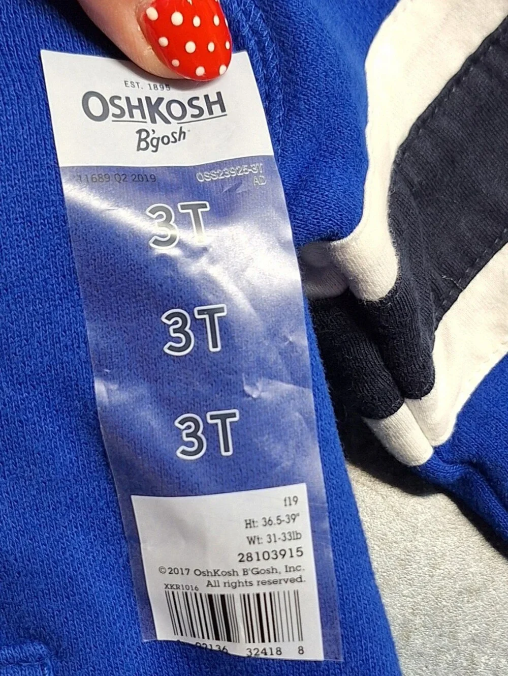 OshKosh B'Gosh Toddler Full Zip Logo Hoodie,3T, RN#96367, NWT